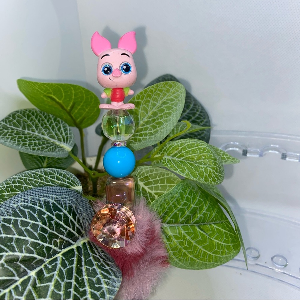 Playful Piglet Hair Clip with Beads